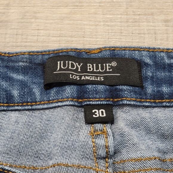 Judy Blue Mid Rise Tummy Control Skinny Jeans Size 30 Medium Wash Stretch - Picture 3 of 10